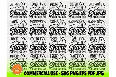 Birthday Shark SVG, Shark Family Svg, Boy Girl Svg