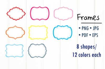 Frames PNG, Digital Shapes PNG, Kids clipart