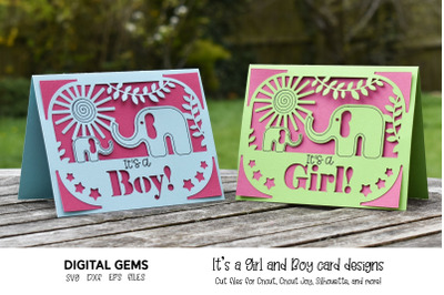 It&#039;s a Boy and It&#039;s a Girl card designs.