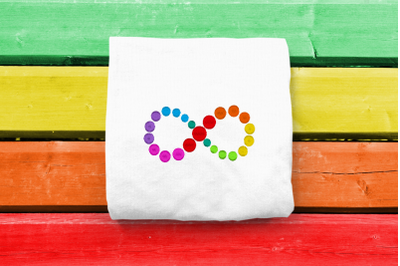 Mini Autism Infinity Spectrum Rainbow | Embroidery