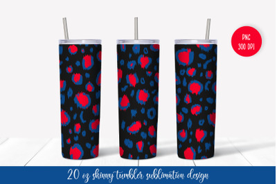 American Patriotic Leopard Skinny Tumbler Sublimation Wrap