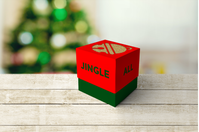 Sleigh Bell Cube Box With Lid | SVG | PNG | DXF | EPS