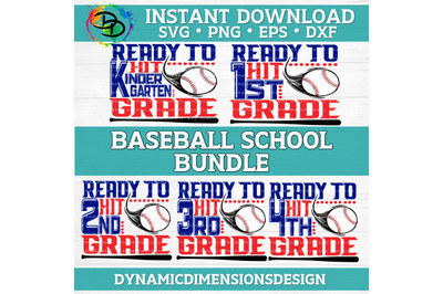 Back to School Svg Bundle, Ready to Hit School Svg, Boy, 1st, 2nd, 3rd