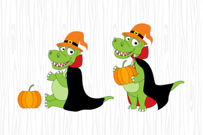 cute dinosaur with halloween costume