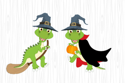 cute dinosaur with halloween costume