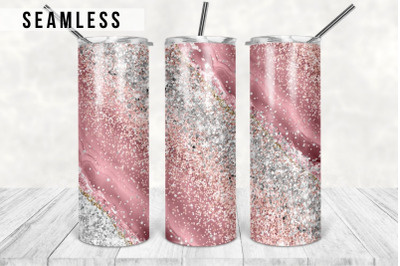 30 oz tumbler sublimation design, Glitter Pink Agate Seamless Tumbler