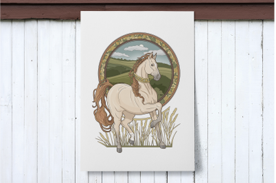 Poster Beautiful Horse Art-Deco Style
