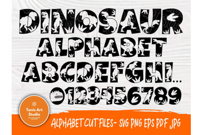 Dinosaur Font SVG, Dinosaur Alphabet, Dinosaur Cut Files, Dinosaur Mon
