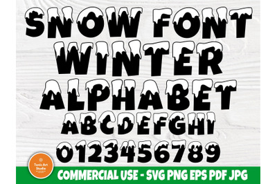 Snow Font SVG, Winter Alphabet, Christmas Svg, Winter Letters, Snow Mo