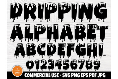 Dripping Font SVG, Dripping Alphabet, Dripping Cut Files, Dripping Mon