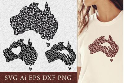 Australia outline with pattern. SVG