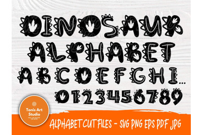 Dinosaur Font SVG, Dinosaur Alphabet, Dinosaur Cut Files