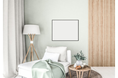 Interior scene artwork background frame mockup