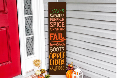 Fall vertical porch sign SVG, Autumn vertical porch sign SVG