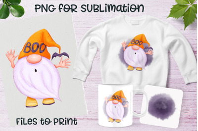 Halloween gnome sublimation. Design for printing