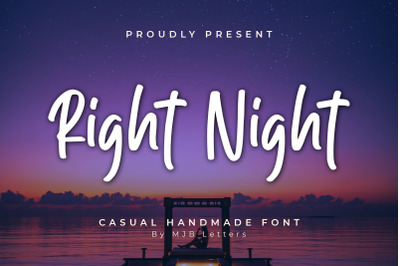 Right Night | Casual Display Font
