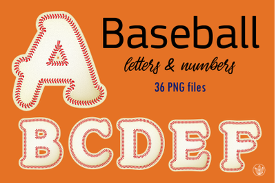 Baseball letters and numbers, png files