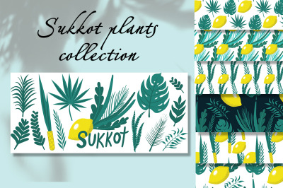 Happy Sukkot plants set