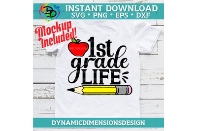 First Grade Life svg, eps, dxf, png, cutting files for silhouette, cam