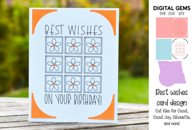 best wishes, birthday card SVG