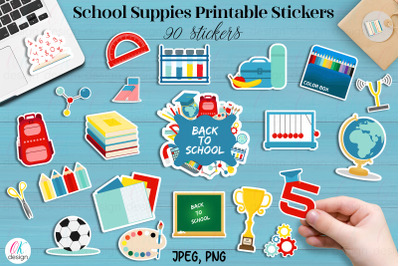 School supplies stickers bundle. 90 School stickers.