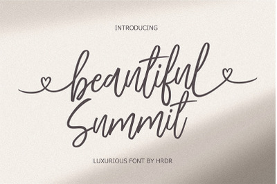 Beautiful Summit -  Luxurious Script Font