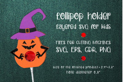 Halloween Pumpkin Lollipop Holder Template SVG