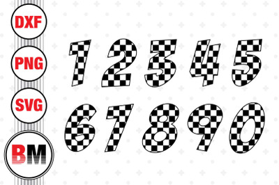 Checkered Numbers SVG&2C; PNG&2C; DXF Files