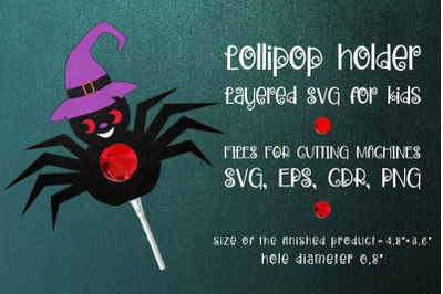 Halloween Spider Lollipop Holder Template SVG