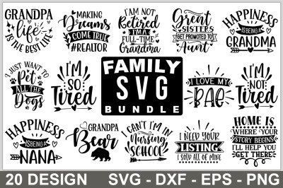 Family SVG Bundle, Family Quotes