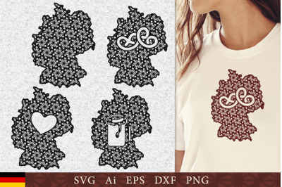 Silhouette of Germany with a pattern. SVG