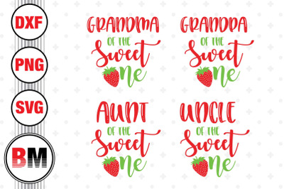 Sweet One Family Strawberry SVG, PNG, DXF Files