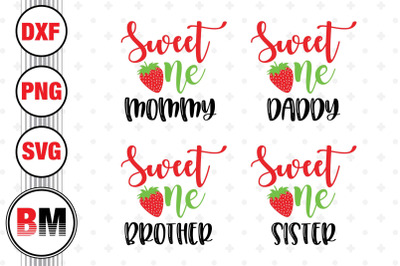 Sweet One Family Strawberry SVG, PNG, DXF Files