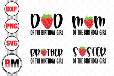 Sweet One Family Strawberry SVG, PNG, DXF Files