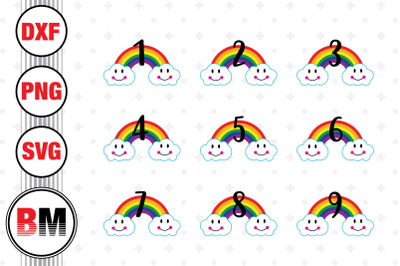 Rainbow Numbers SVG, PNG, DXF Files