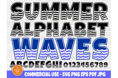 Alphabet SVG&2C; Summer Font&2C; Wave Svg&2C; Letters Svg