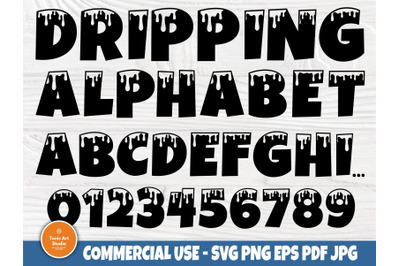 Dripping Font SVG, Dripping Alphabet, Dripping Cut Files, Dripping Mon