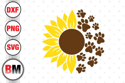 Sunflower Paw SVG&2C; PNG&2C; DXF Files