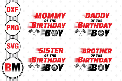 Birthday Boy Family Racing SVG, PNG, DXF Files