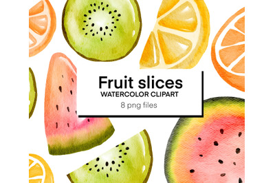 Watercolor fruit slices
