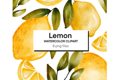 Watercolor lemon clipart
