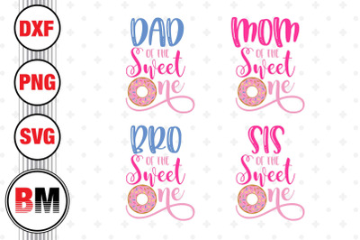 Sweet One Birthday Family Donut SVG, PNG, DXF Files