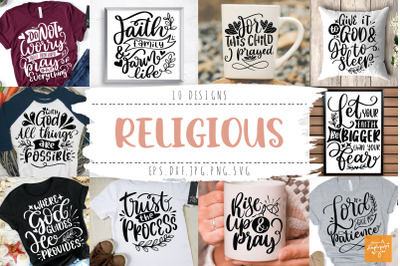 Religious SVG Bundle Faith Quotes