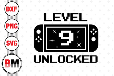 Level 9 Unlocked SVG, PNG, DXF Files