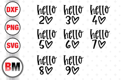 Hello Birthday SVG, PNG, DXF Files