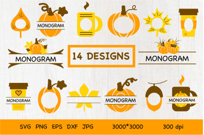 Fall Monogram. Monogram SVG.Monogram Frame. Monogram Bundle