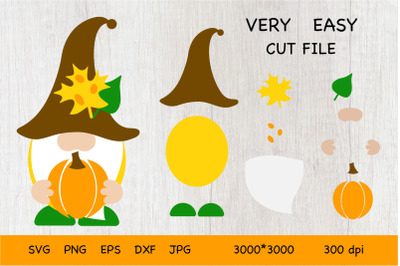 Fall Gnomes SVG. Gnome Pumpkin. Gnome Fall. Cut File