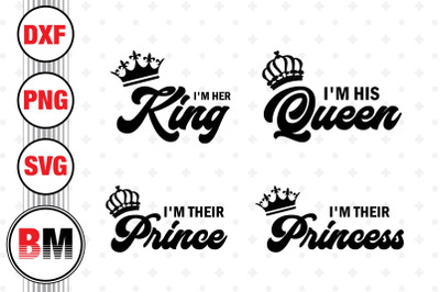 King, Queen Family SVG, PNG, DXF Files