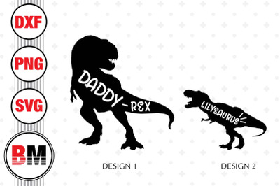 Daddy and Lily Saurus SVG, PNG, DXF Files