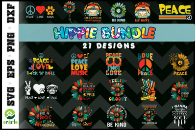 Hippie Bundle SVG Peace Lover 21 Graphic